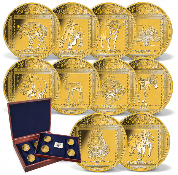 8er Komplett-Set Goldmünzen "African Wildlife" DE_1739600_1
