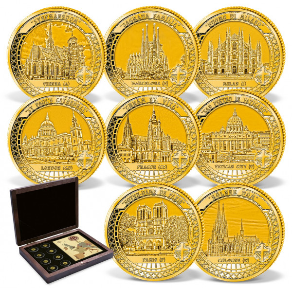 8er Komplett-Set Goldmünzen "Die Häuser Gottes" DE_1739410_1