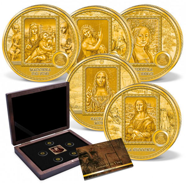 5er Komplett-Set Goldmünzen "Leonardo da Vinci 2021" DE_1739475_1