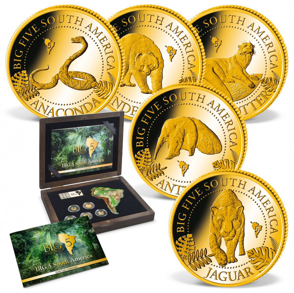 5er Komplett-Set Goldmünzen "Big 5 Südamerikas" DE_1739375_1
