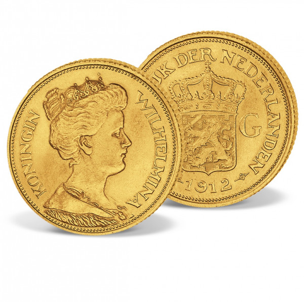 Goldmünze 5 Gulden Niederlande "Wilhelmina" 1912 DE_2460070_1