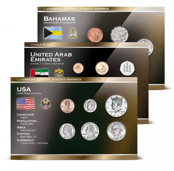 Dreier-Set Weltkurssätze USA, Bahamas und Arabische Emirate DE_2490199_1