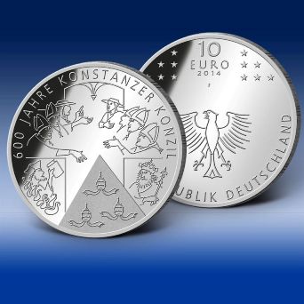 Die aktuelle 10 Euro-Gedenkmünze des Bundes „600 Jahre Konstanzer Konzil“