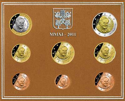 Euro Münzen Deutschland: Kompletter Euro-Kursmünzensatz Vatikan 2011