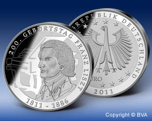 10 Euro Gedenkmünze "200. Geburtstag von Franz Liszt"
