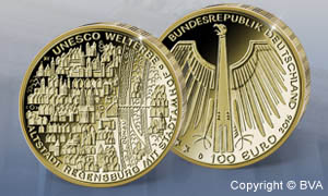 100-Euro-Goldmünze „UNESCO Welterbe - Altstadt Regensburg“
