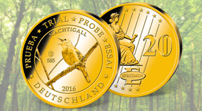 20-Goldeuro-Entwurf „Deutschland 2016 – Nachtigall“