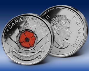 Umlauf-Münze "Poppy Quarter Canada"
