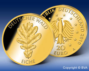 Gold Euromünzen - 20 Euro Eiche