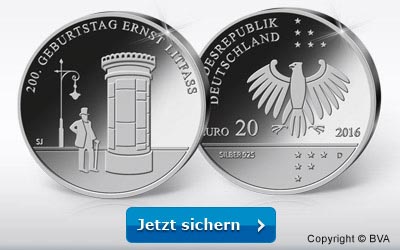 20-Euro-Silbergedenkmünze "200. Geburtstag Ernst Litfaß"