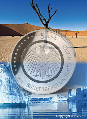 Neue Serie der 5-Euro-Gedenkmünzen „Klimazonen der Erde“ Deutschlands startet in 2017
