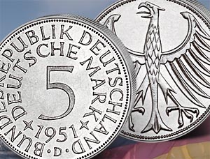 5 DM Silber Kursmünze Deutschland von 1951